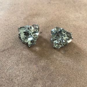 🐙Black Crystal Clip-on Earrings